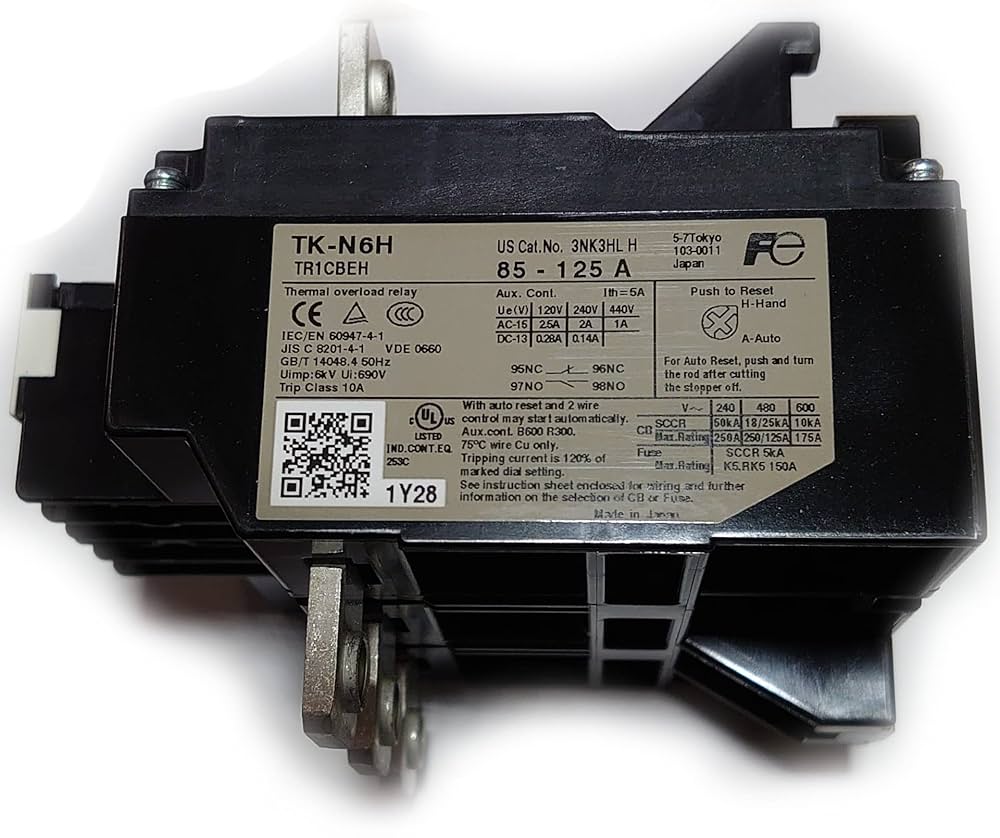 Amazon.co.jp: 富士電機TK-N6H 設定値:85-125A サーマルリレー