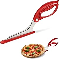 Vista 9 de Loftern Tijeras de pizza – Tijeras antiadherentes para pizza con base de agarre firme – Cortador de pizza de acero inoxidable de grado alimenticio