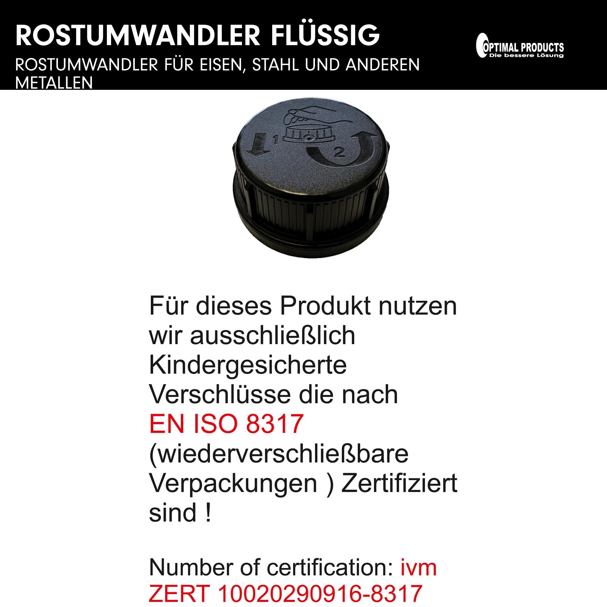 Optimal Products Rostumwandler 5l - Rostentferner und Rostschutz mit Phosphatiereffekt - Anwendbar auf allen metallischen Flächen - Sprühbar