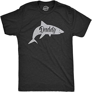 Mens Daddy Shark T Shirt Cute Funny Family Tee for Dads | Funny T Shirts, Dad Joke Apparel for Men, Cool Shark Short Sleeve, Soft Cotton Blend, Novelty Tees for Guys