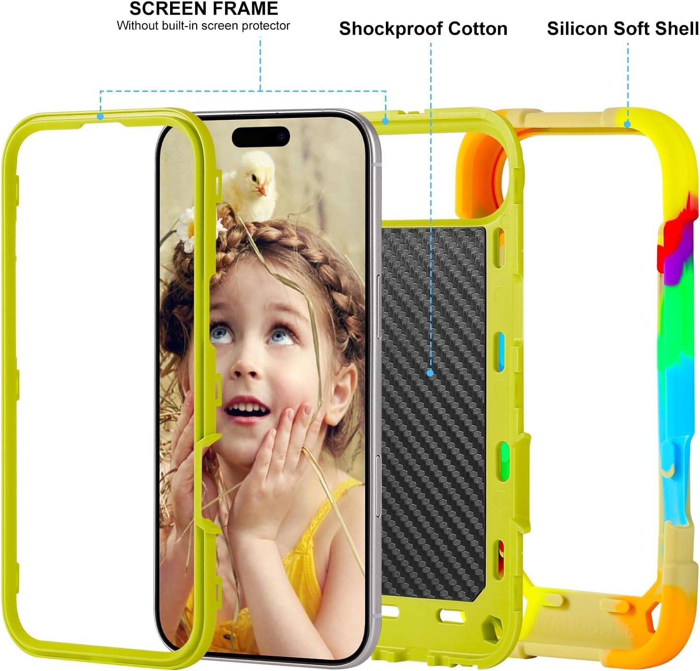 MARKILL Compatible with iPhone Air Case 6.5 Inch 2025 with 360 Degree Rotate Ring Stand, Military Grade Drop Protection Full Body Rugged Protective Case Kids