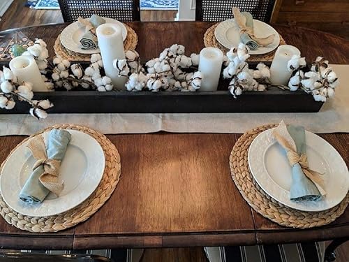 Miniatura 4 de DAJAMAI Paquete de 4 manteles individuales tejidos, 11.8 pulgadas de tejido de jacinto de agua natural, manteles individuales redondos trenzados de