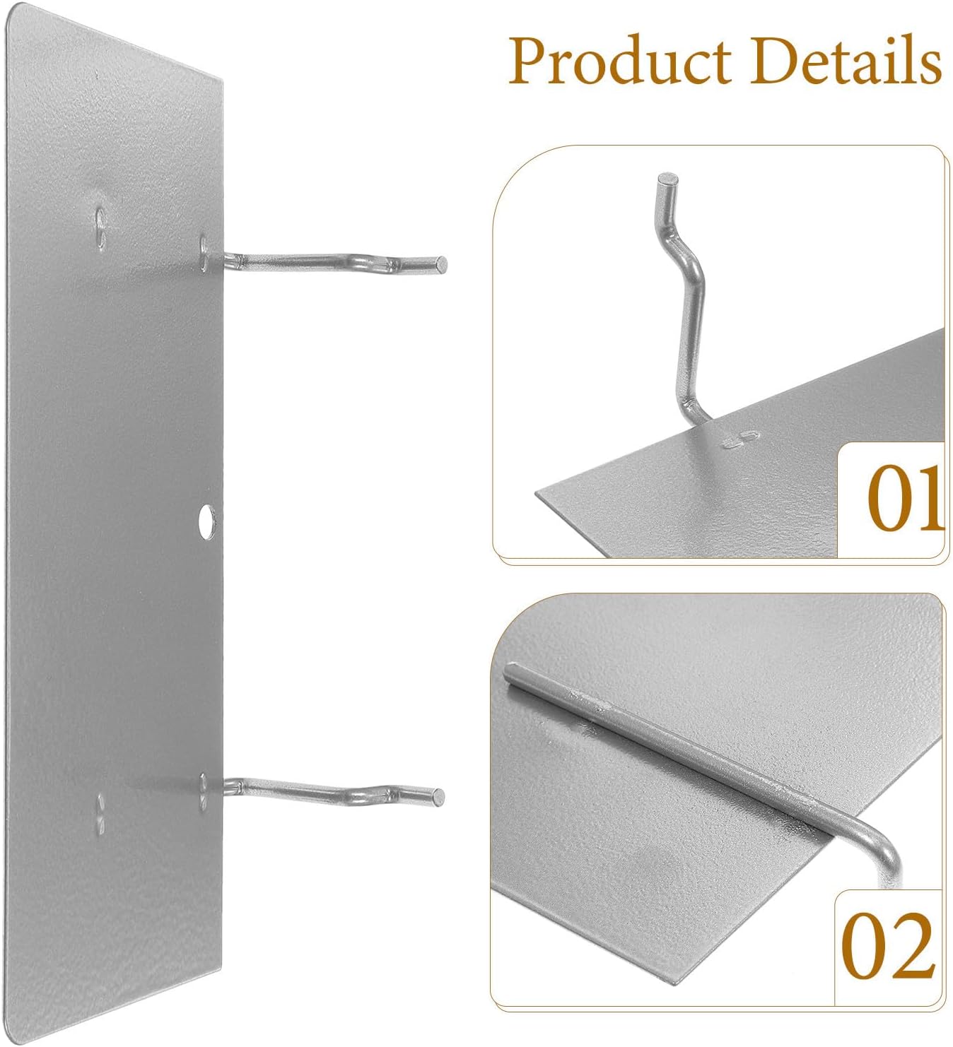 4pcs Heavy Duty Pegboard Shelf Metal Tray, Garage Pegboard Shelf Tool Storage Rack, Wall Mounted Tool Organizer for Workshop Craft Room 6.69x2.95