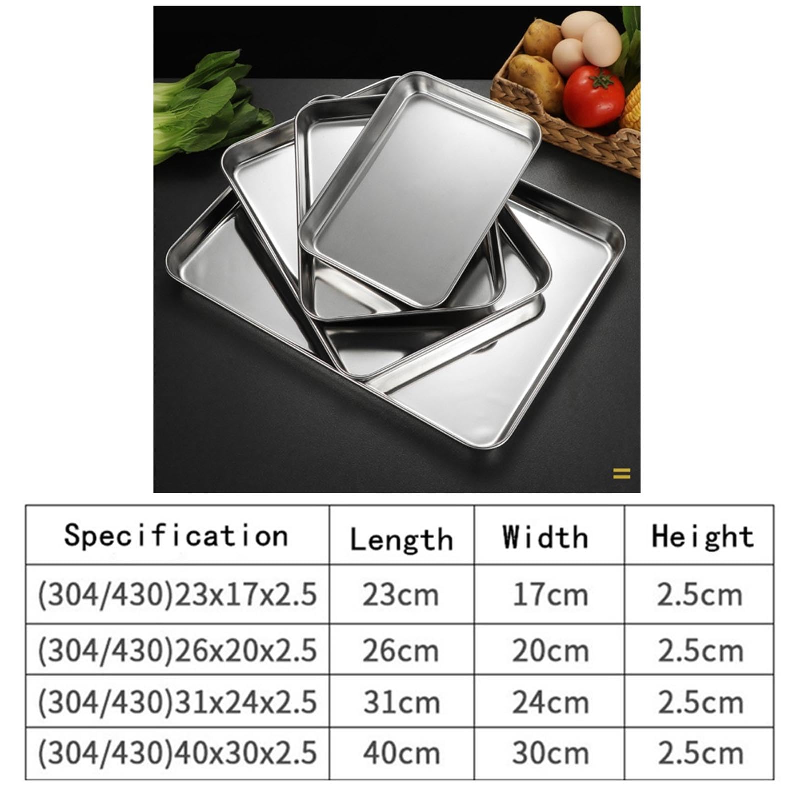 Hoja para Hornear de Acero Inoxidable, tostadora, Galleta con Rejilla para Enfriar, Rejilla Superior para Parrilla, Bandeja para Barbacoa para cocinar/Hornear/Enfriar,50cm*35cm