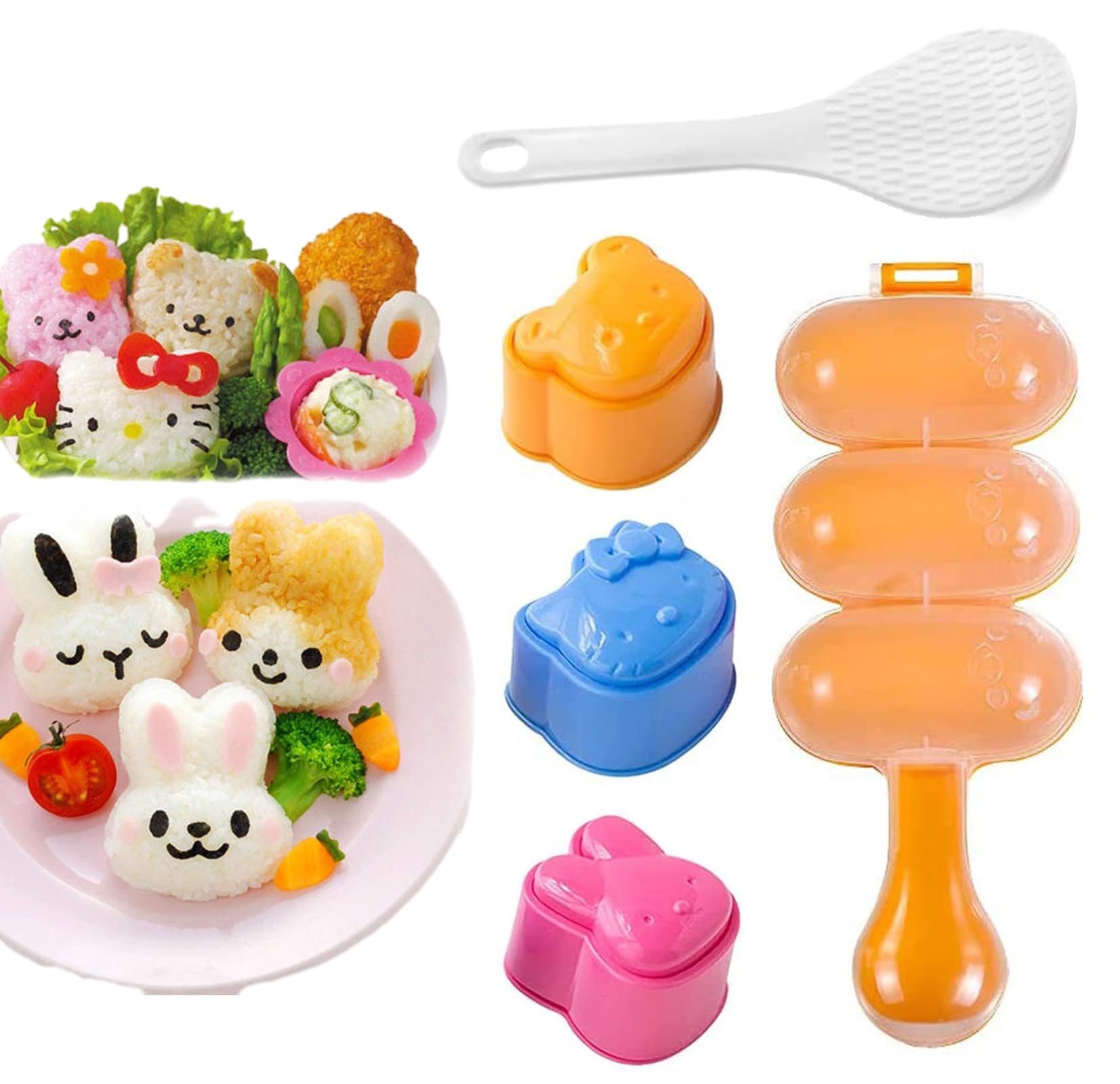 Sweet seven Create Fun and Adorable Animal-Shaped Sushi with our DIY Rice Ball Mold Set Sushi Tool for Unique Kitchen Creations!