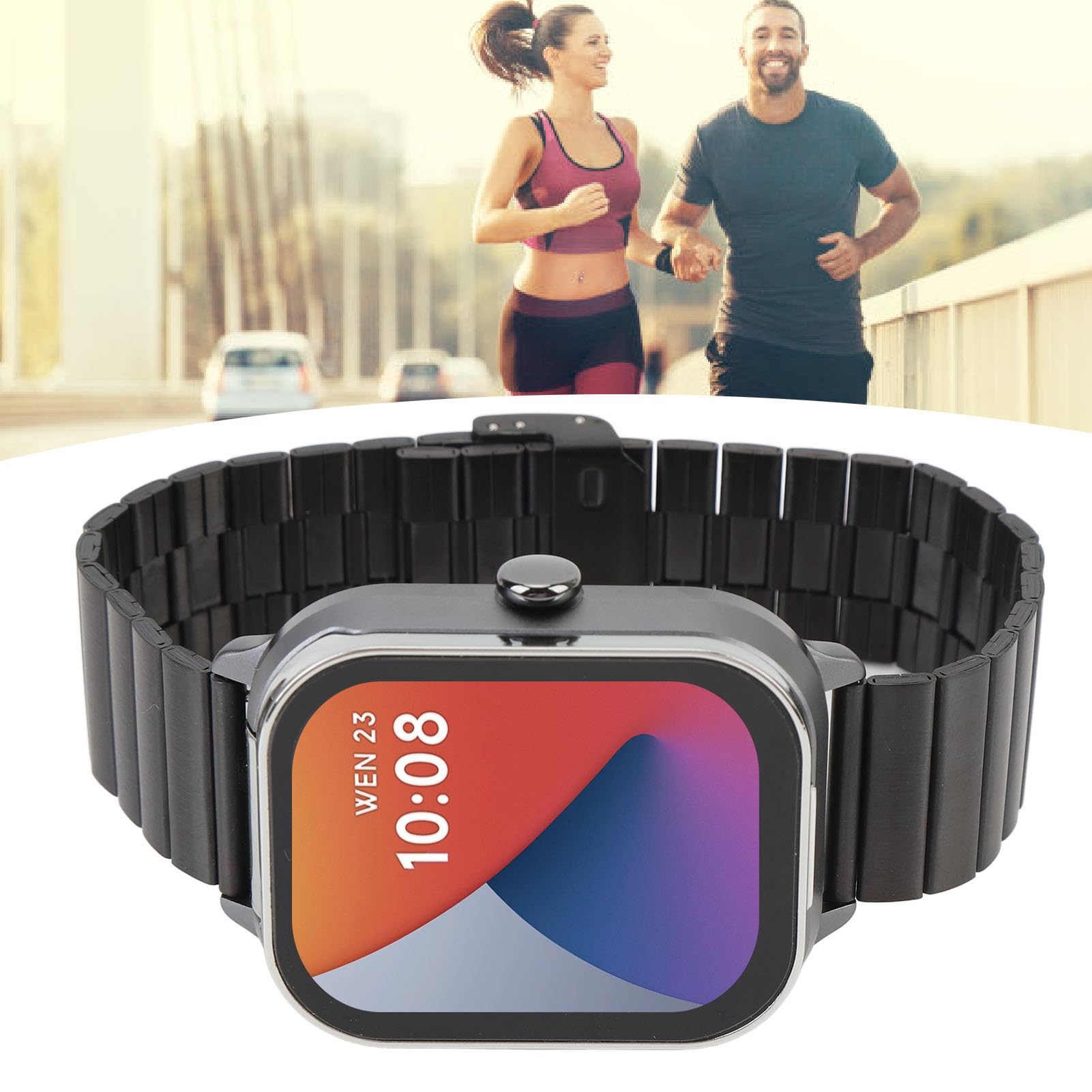 Alomejor 2-in-1-Smartwatch mit Kopfhörern, Musikwiedergabe, Schrittzählung, Sportuhr für, True Wireless Stereo Chip, für Outdoor-Aktivitäten