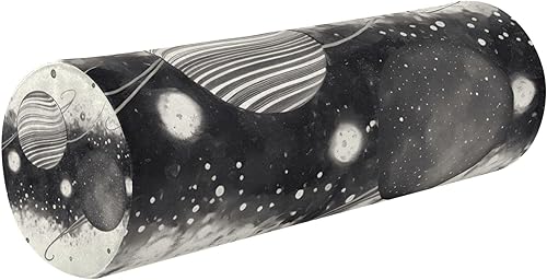 Planet Star White Bolster Pillow and Cover Neck Roll Pillow Sleeping Round Pillow Insert 17 Inch for Pillow with Neck Support Pillow Cylinder