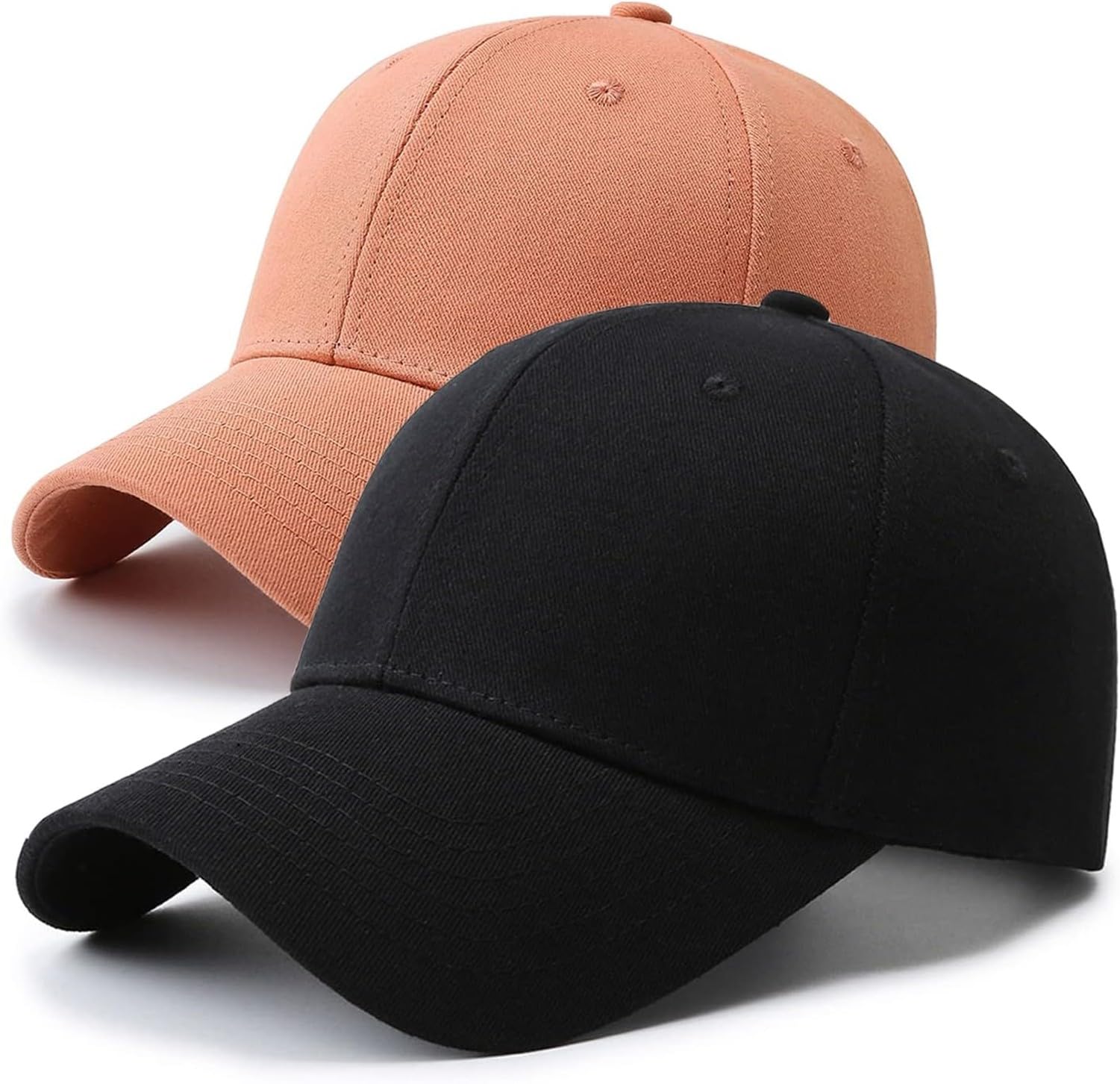 AIEIJJH Structured Front Panels Baseball Cap Golf Hat Dad Trucker Cap for Men Women, Black+orange
