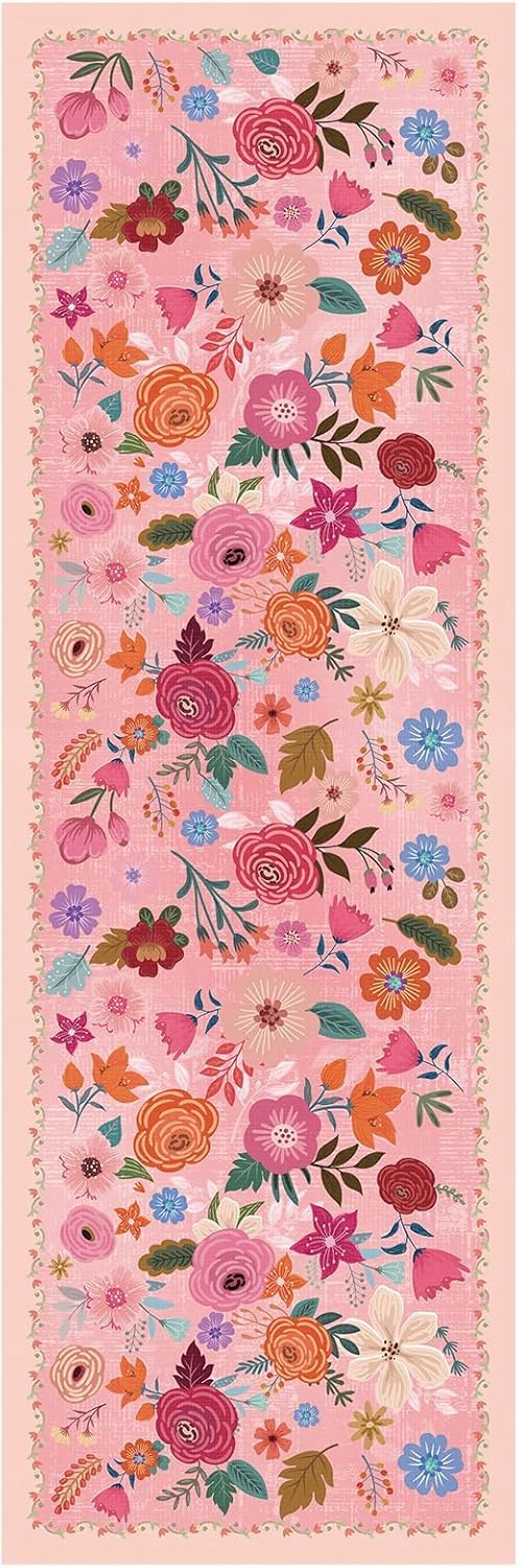 Dywaniki chodnikowe, 70 x 230 cm, kwiatowy różowy czerwony pomarańczowy niebieski fioletowy biały beżowy zielony, dywan do dekoracji pokoju sofy kanapa stolik kawowy toaletka biurko krzesło