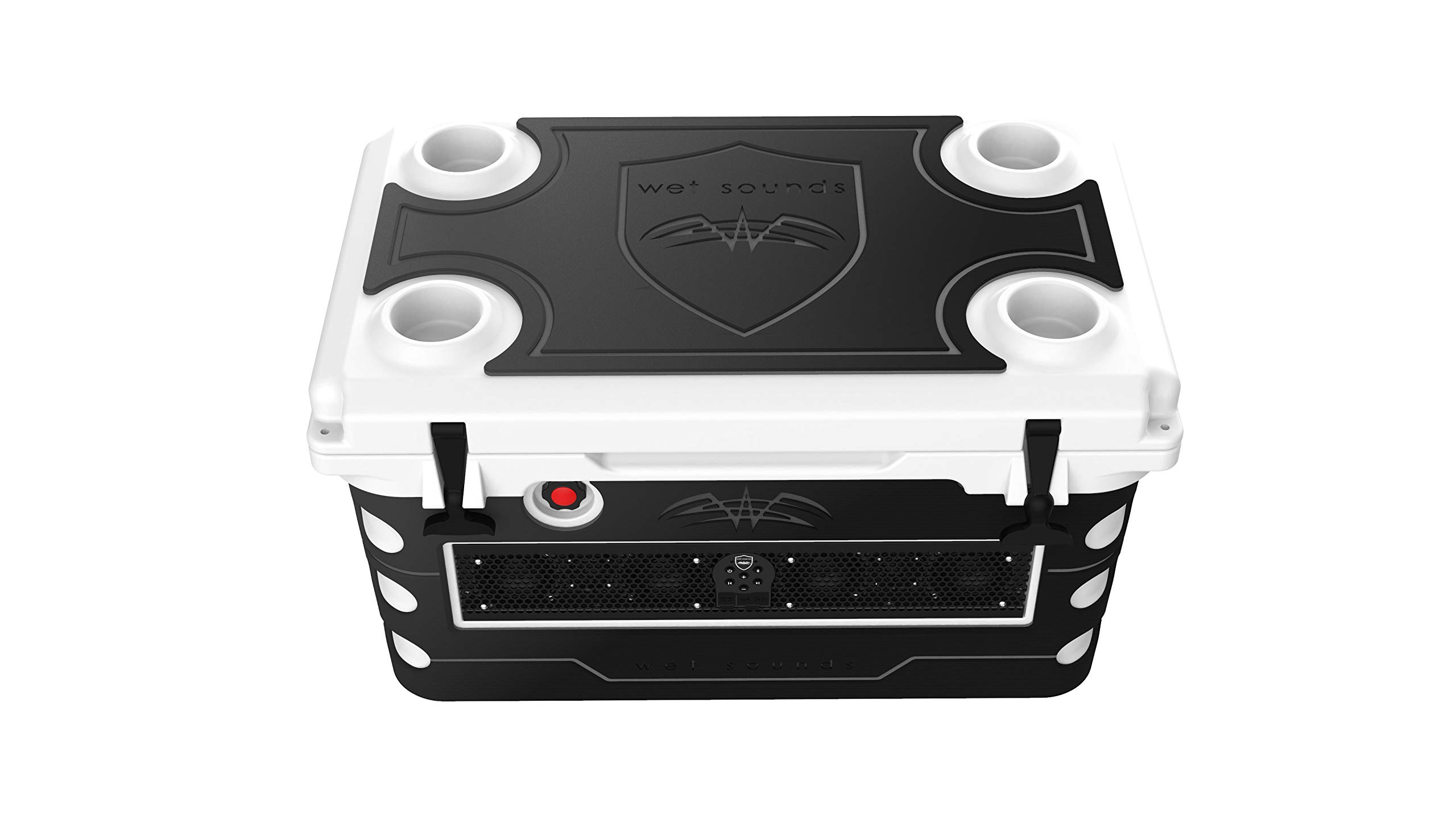 wet sounds Stealth SHIVR-55-WHT White High Output Audio Cooler Speaker System + Full Gator Step Kit - Black Over Gray