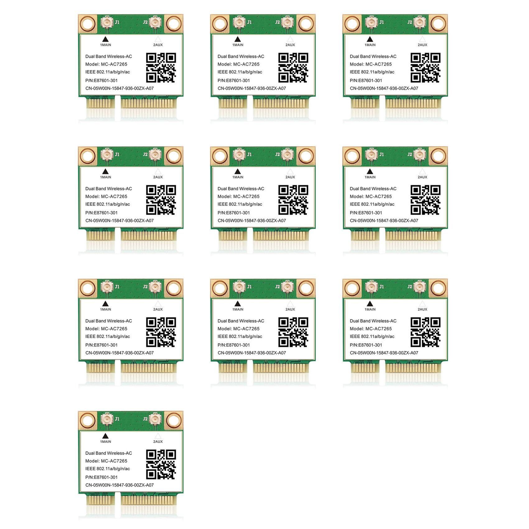 10X Scheda di Rete Wireless Bluetooth 4.2 PCI-e da 1200 Mbps -AC7265 Scheda di Rete Wireless 7265 802.11ac 2.4G 5Ghz per Laptop 7260HMW