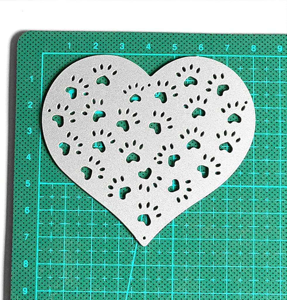 Heart Dog Paw Metal Die Cuts,Cutting Dies for Card Making Clearance,Embossing Dies for Scrapbooking, DIY Album Paper Cards Art Craft Decoration