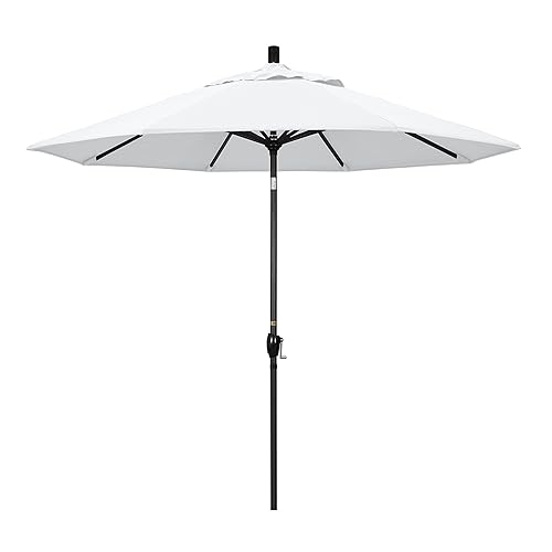 California Umbrella 9' Round Aluminum Market Umbrella, Crank Lift, Push