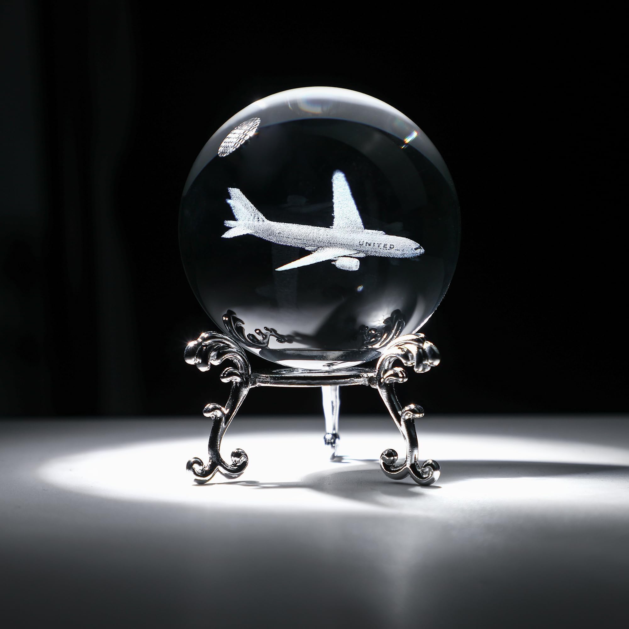 Amazon.co.jp: 60mm 3D飛行機クリスタルボール スタンド付き