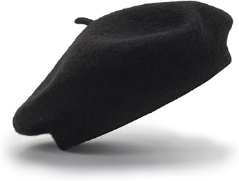 Classic French Beret Hat for Kids - Elegent Wool Beret for Girls Party Romantic French Themed Fancy Dress 4-10 Years
