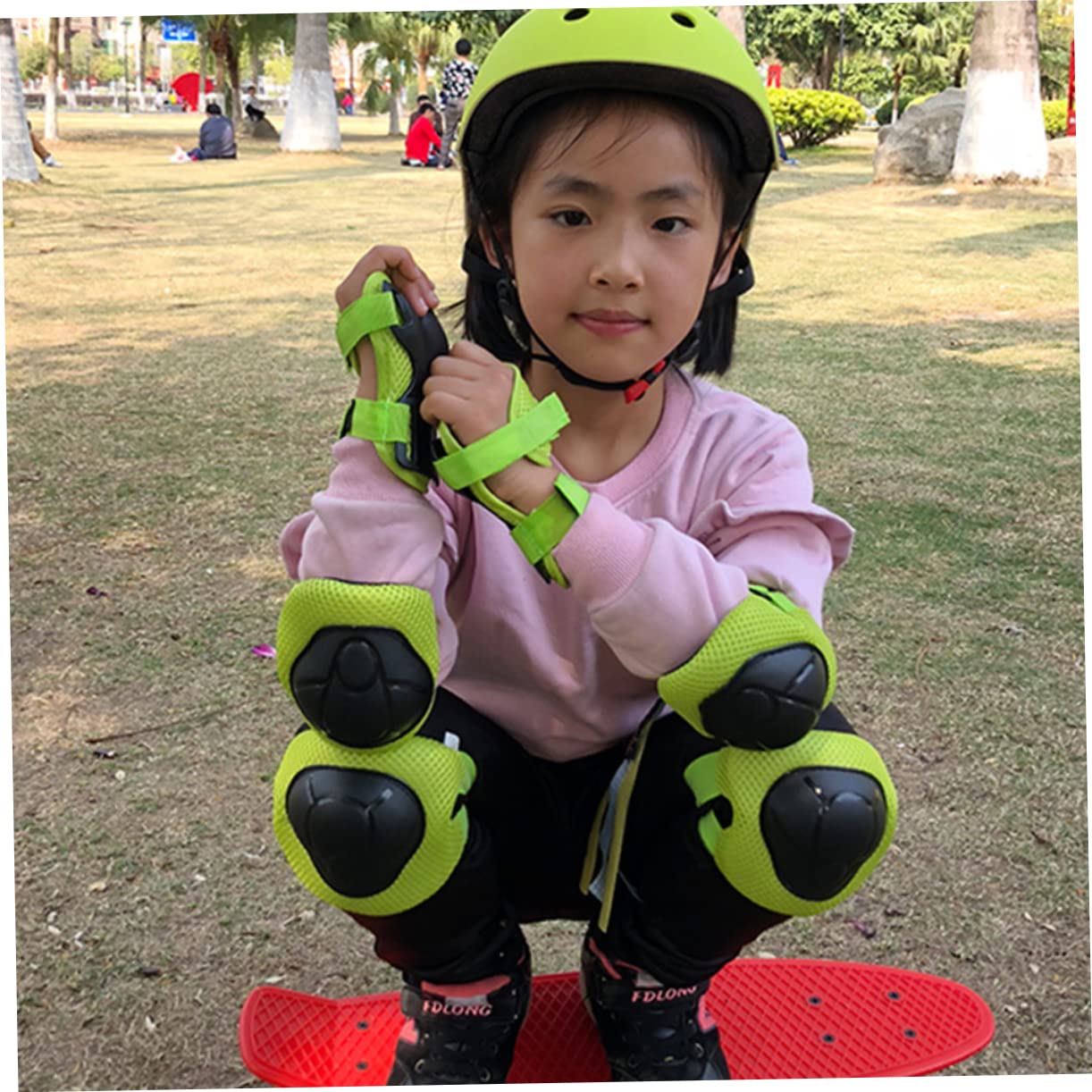 BESPORTBLE Adjustable Wrist Pads Elbow Guards for Kids Skateboarding Cycling Protective Gear Set