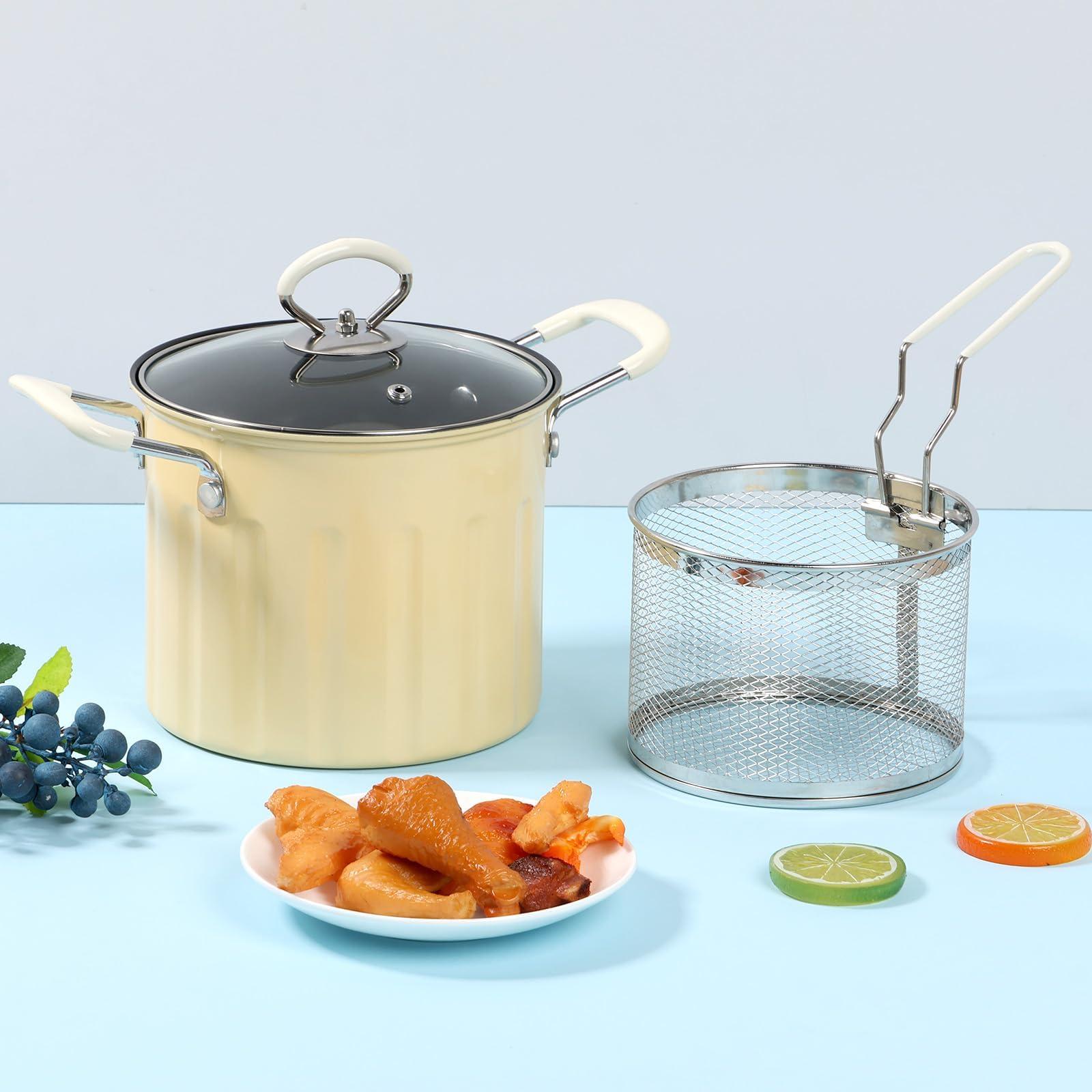 Bacon Fat Container with Strainer Set, 3L Oil Filter Pot Made of 304 Stainless Steel with Pot Lid, Grease Container for Storing Frying Oil and Food Fat, Suitable for All Types of Cookers