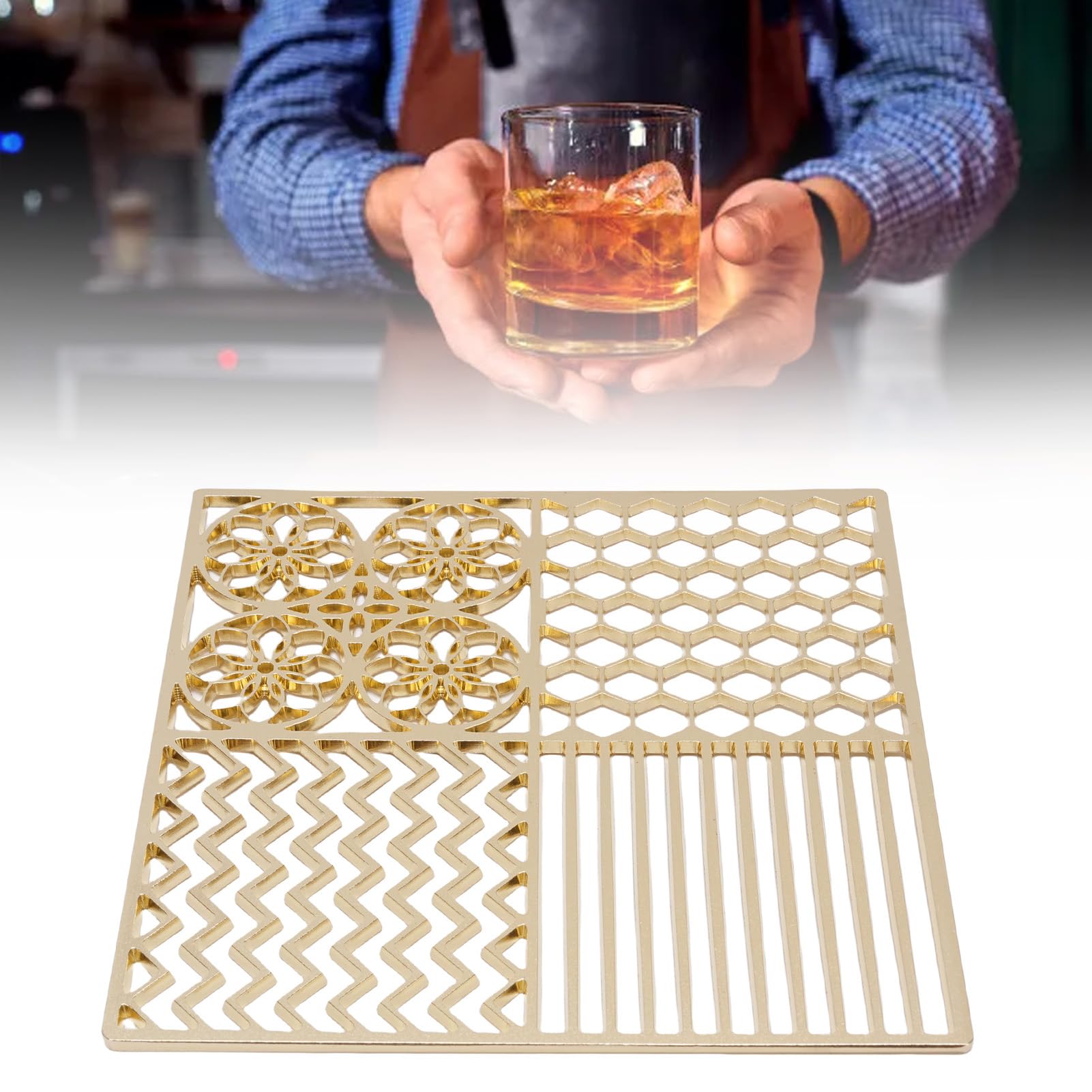 Socobeta Modernes Eiswürfel-Stempeltablett, Party-Ready-Eis für Cocktails, Whisky-Gastgeber, Kupfermaterial (D)