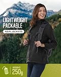 33,000ft Veste de pluie pour femmes imperméable à l'eau Imperméable imperméable avec hotte pour le golf Randonnée Voyage brise-vent