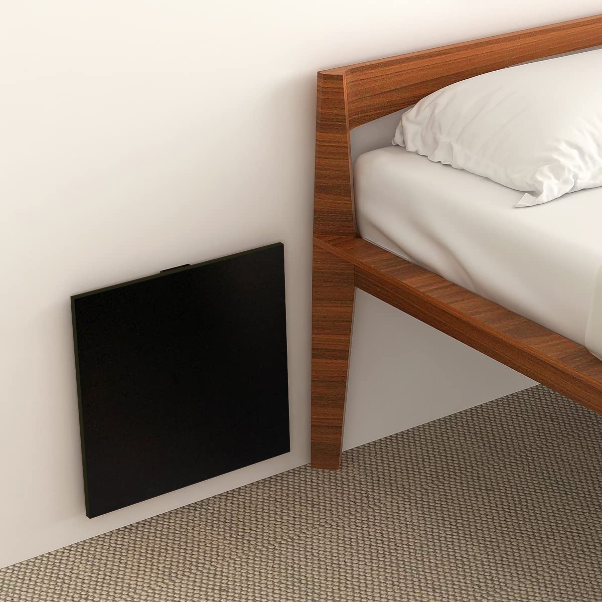 Kawachi Engineered Wood Wall Mount Bed Side Table, Folding Bedside Table, Mini Laptop Table for Home Living Room Study Room Brown 2