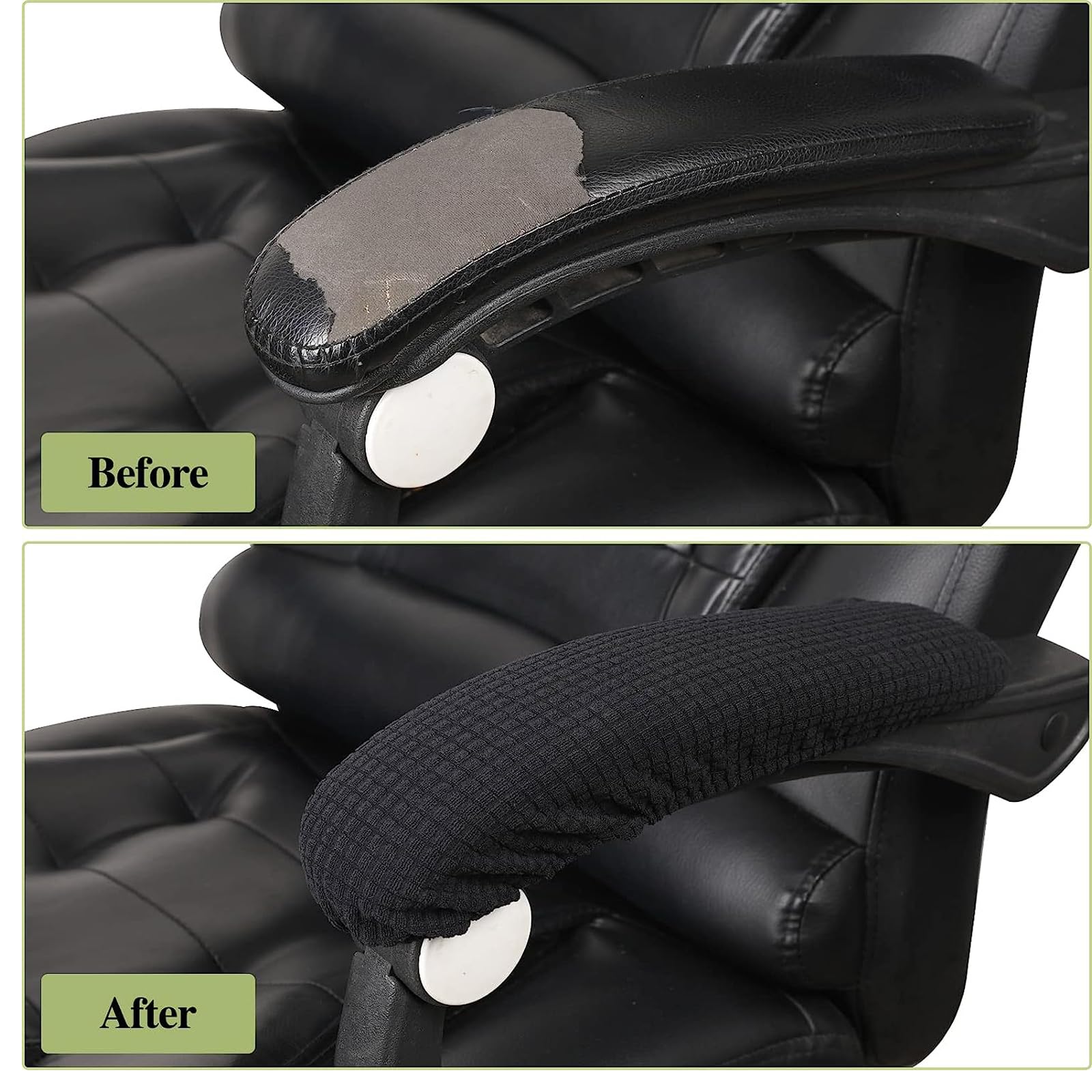 XIEHUZA 2 Pair Office Chair Armrest Covers, Removable Elastic Arm Rest Pads - Image 4