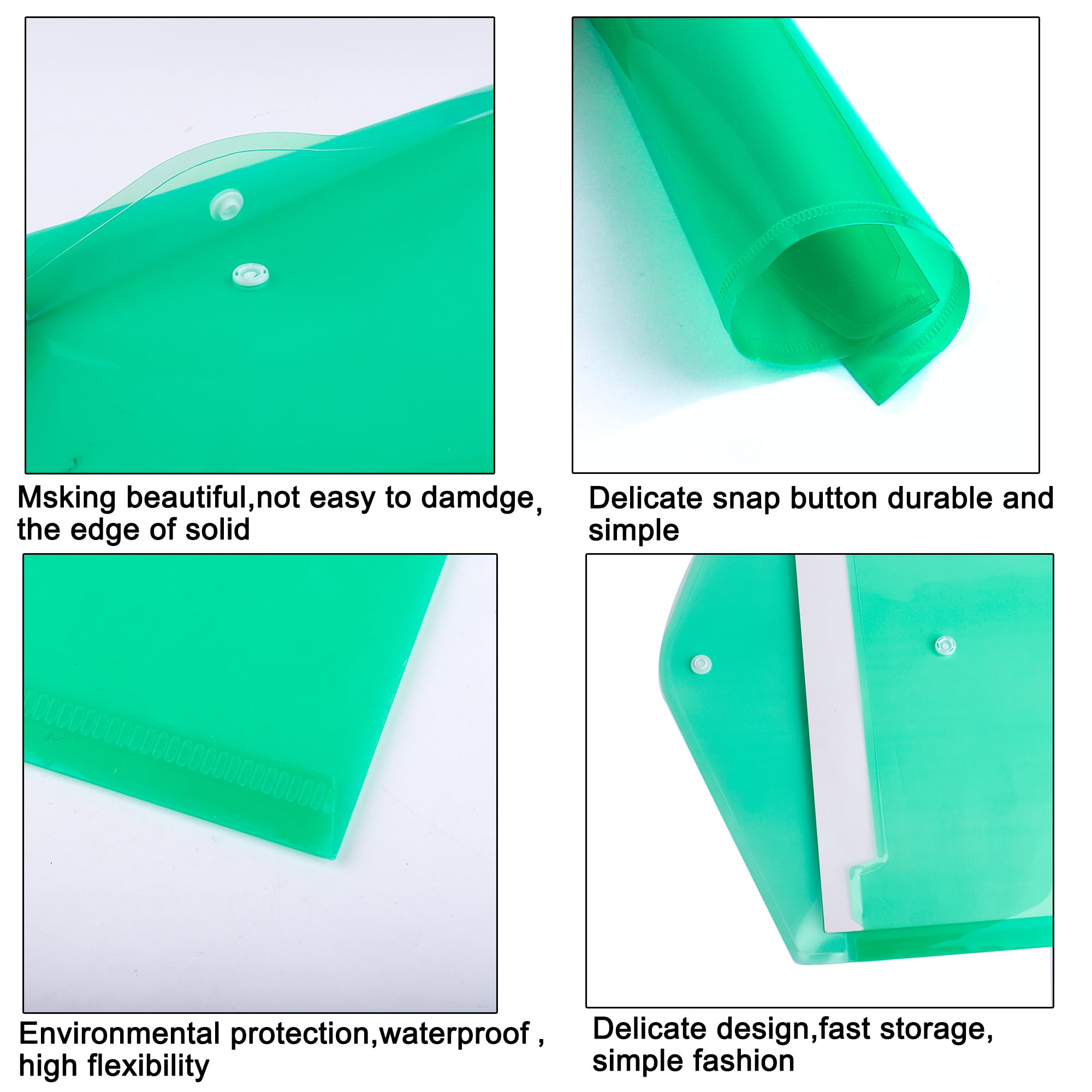 24 Piezas Carpetas Plastico A4 Carpetas Archivadoras con Broche Bolsillos Para Documentos Transparentes Sobre Plastico A4 Para Hogar Oficina Escuela (6 Colores)