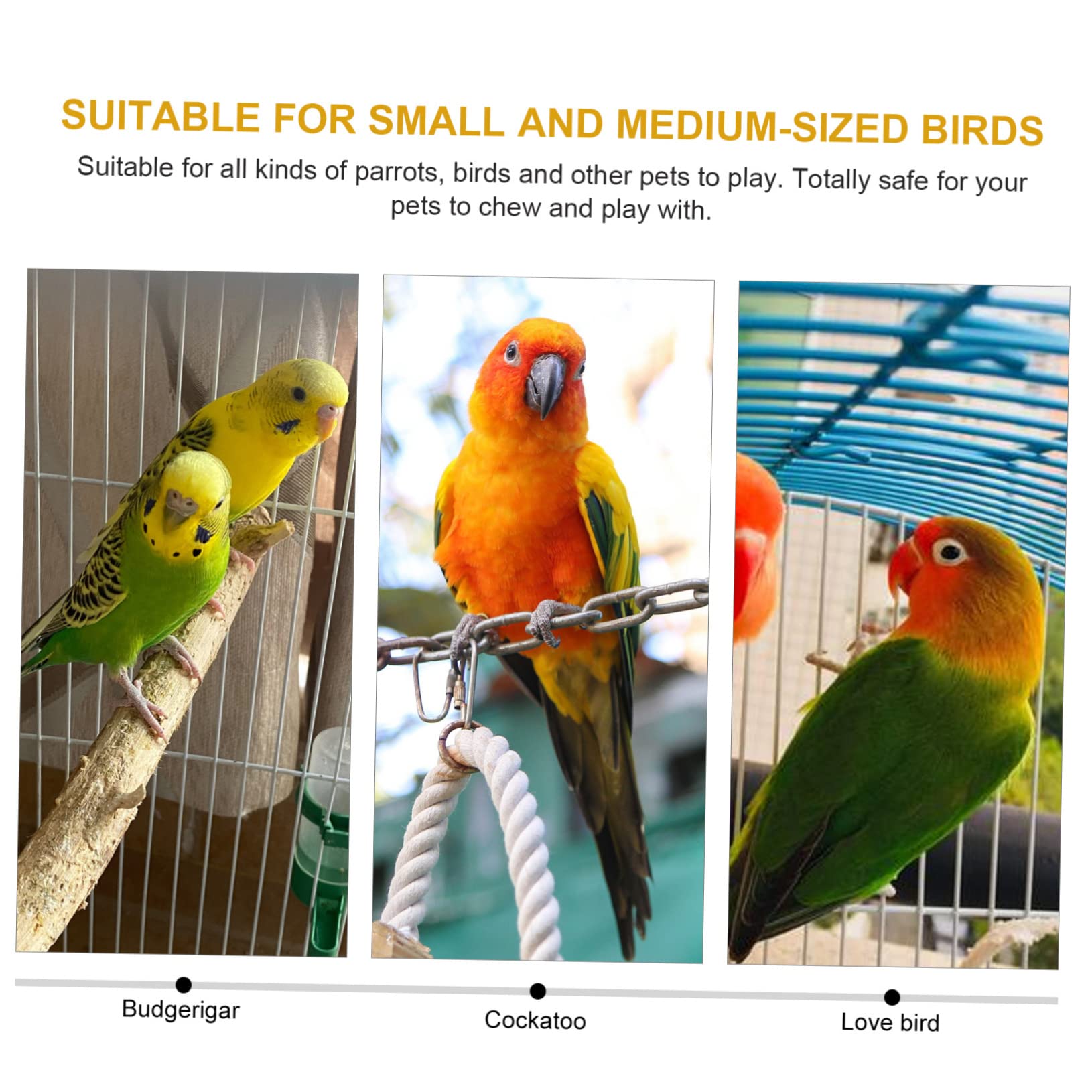 ABOOFAN 10 Piezas Columpio De Juguete Juguetes De Madera para Pájaros Periquito Pájaro s De Esponja Vegetal para Pájaros Accesorios Paño El Pájaro