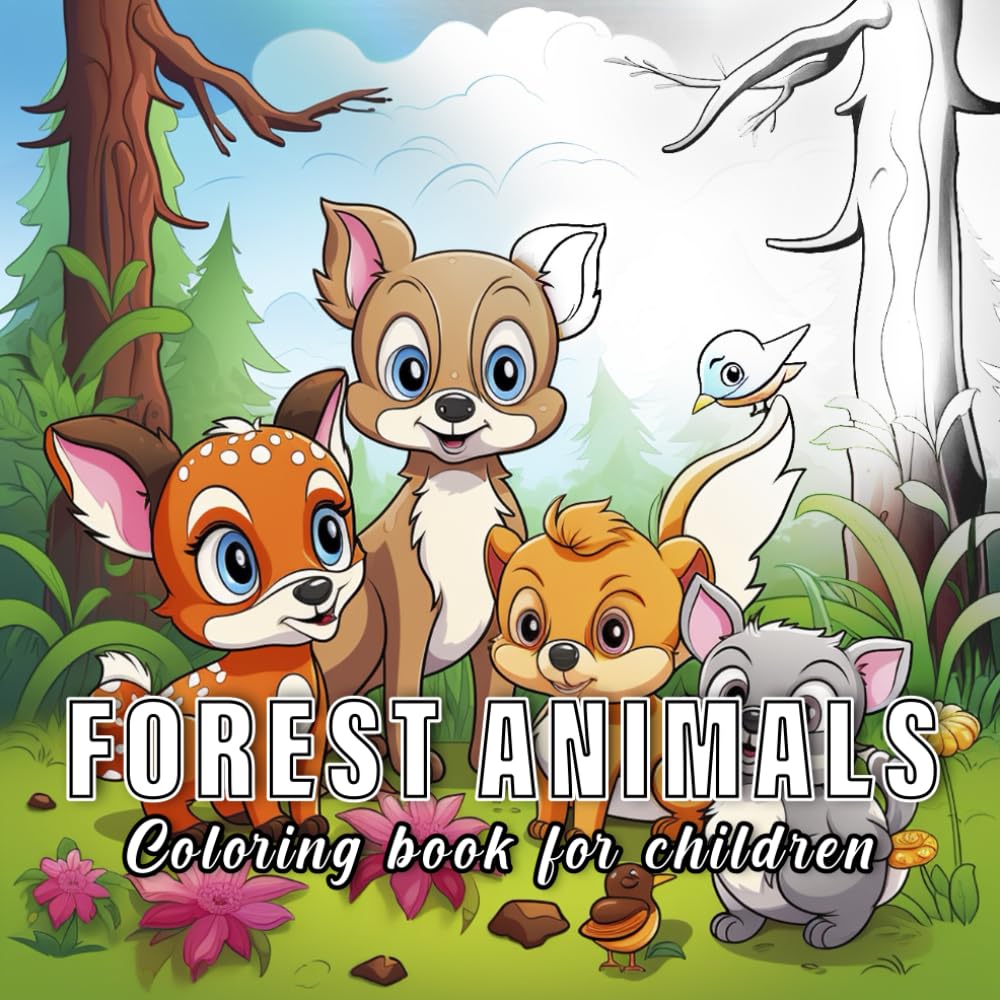 Forest Animals: Colouring books for children with 60 sketches of forest animals. (Small Nature)