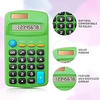 Vista 3 de 18 Pack Basic Calculators for Students, Pocket Calculator Bulk Classroom Mini Calculators Solar and Battery Dual Powered Handheld Calculator 8 Digit