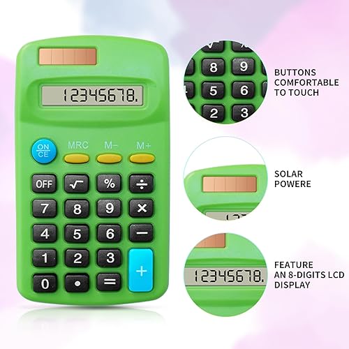 Miniatura 3 de Paquete de 18 calculadoras básicas para estudiantes, calculadora de bolsillo a granel para aula, calculadoras solares y de batería, calculadora de
