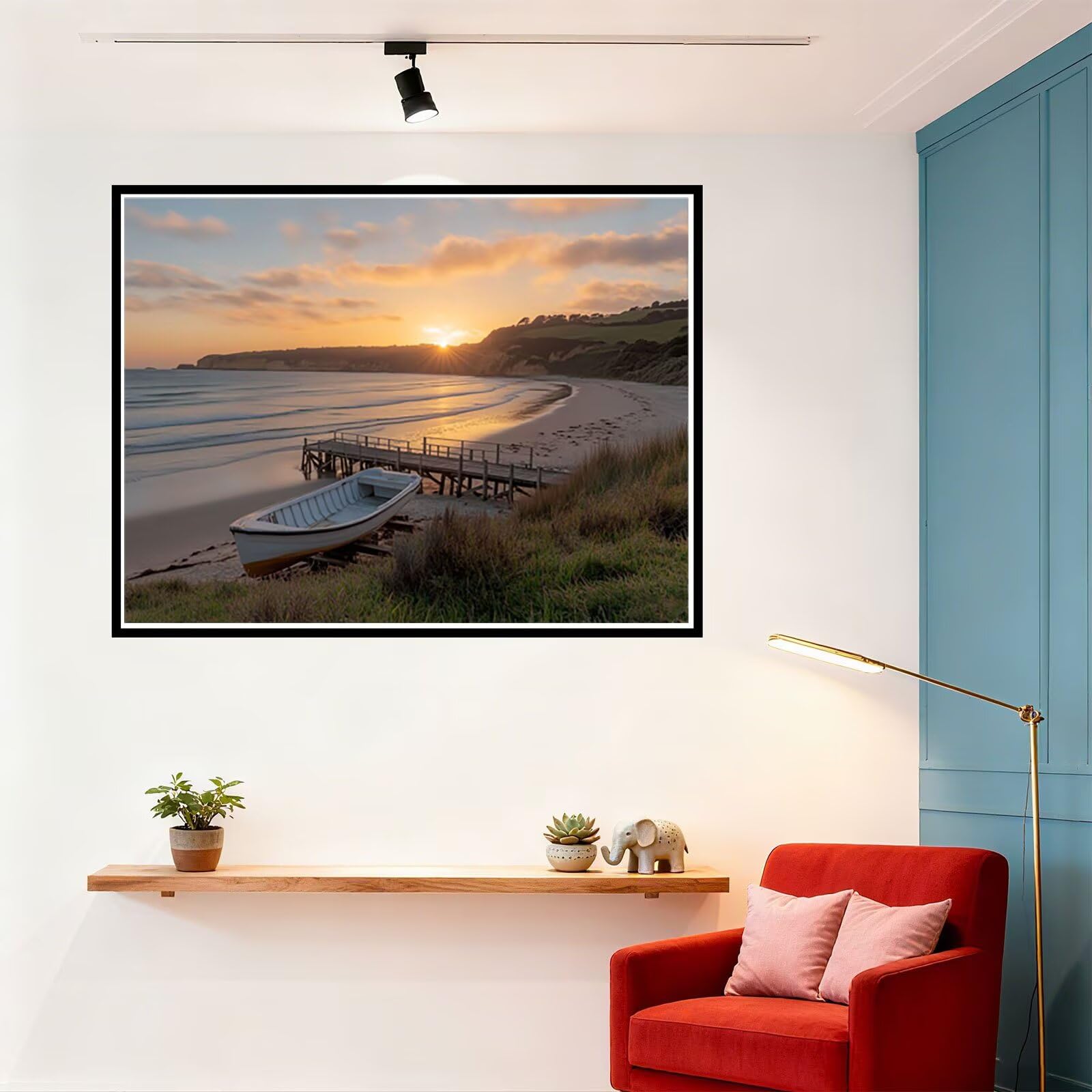 Peinture Numero Adulte Coucher de Soleil Coloriage par Numero Adulte Mer DIY Paint by Numbers, avec Pinceaux Peinture Loisir Creatif Enfant Cadeau Femme, Pour Decoration Maison Murale 70x90cm H - 945