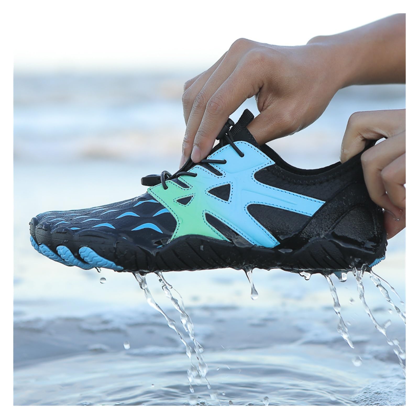 Scarpe da Acqua da Uomo E da Donna, Colorate, Ad Asciugatura Rapida, Antiscivolo, A Cinque Dita, for attività All'aperto, Nuoto, A Piedi Nudi, Scarpe da Acqua(Blue,42)