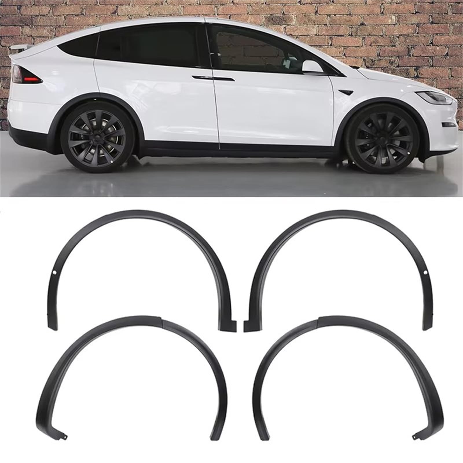 Élargisseurs D'Aile pour Tesla pour Model X 2016-2024 Garde-Boue Bavette Moulure Anti-éclaboussures Splash Fender(Rear Right 16-21)