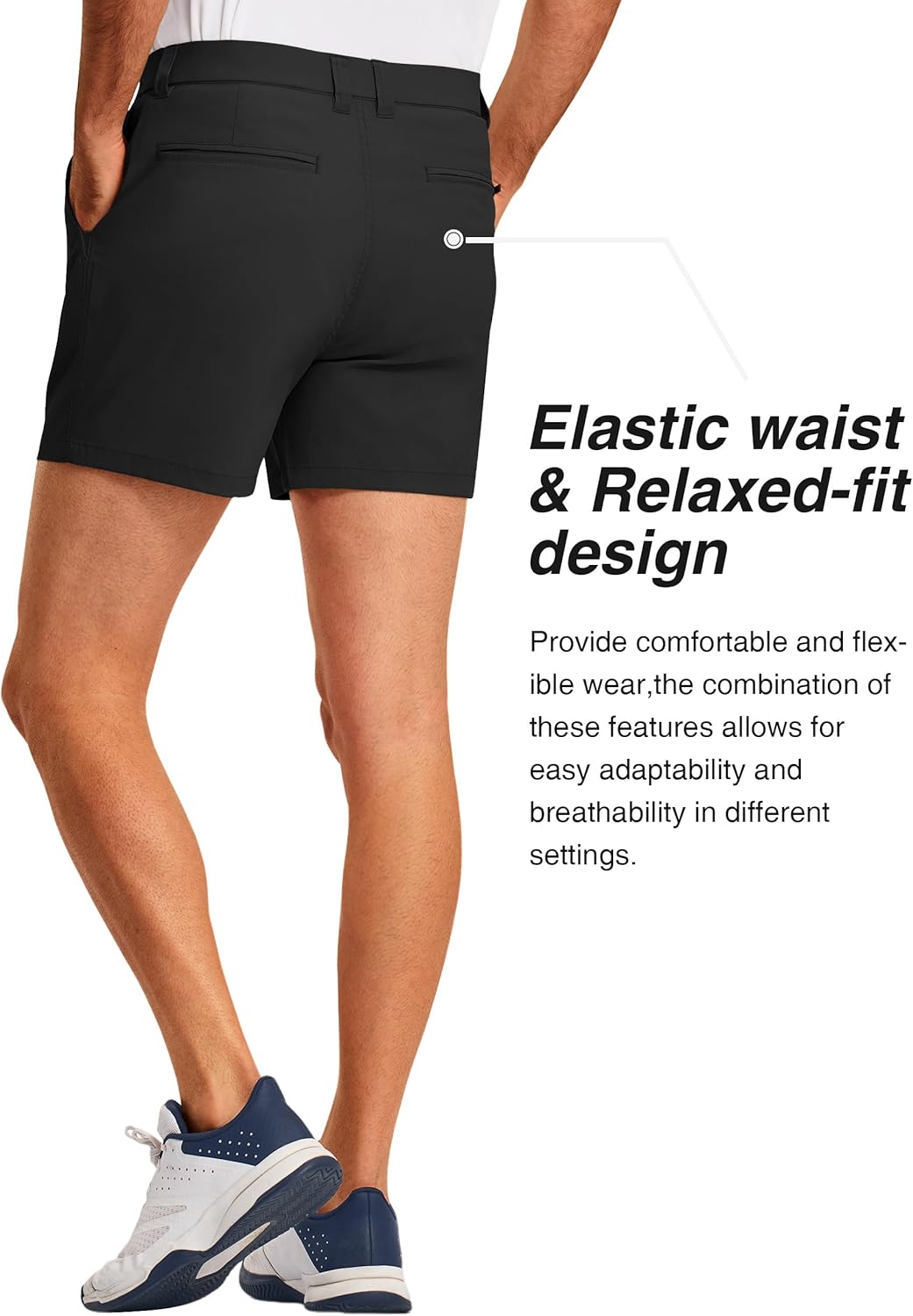 PULI Golf Shorts Men 5 Inch Inseam Stretch Casual Dress Shorts with Pockets Waterproof Lightweight Quick Dry - Image 5