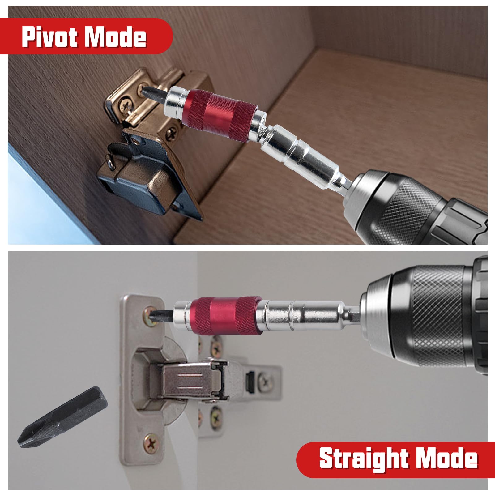 LEONTOOL 2 Pack Pivoting Bit Tip Holder Magnetic Screw Drill Tip - Image 2