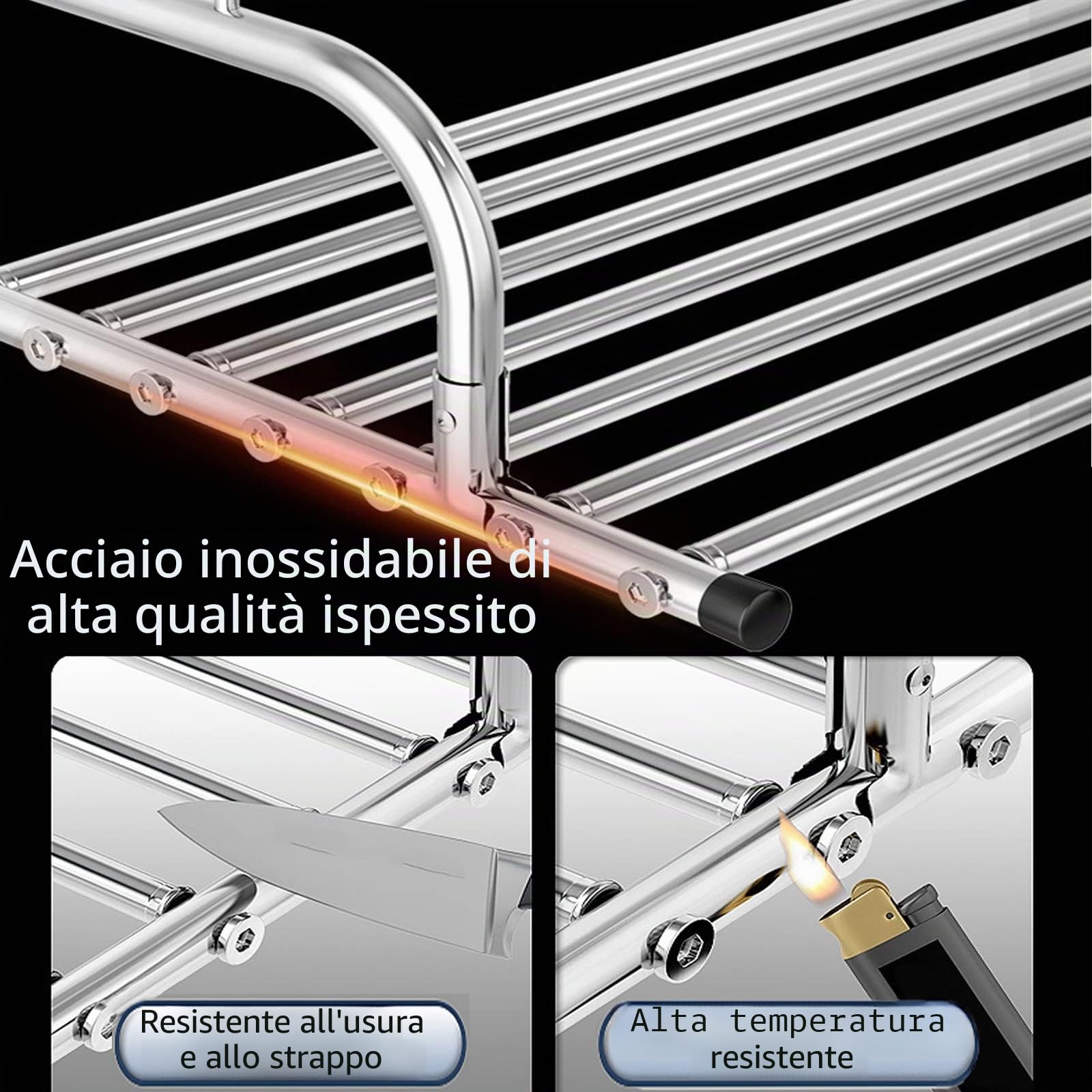 Stendibiancheria da Balcone Stendino Estensibile Facile da Piegare, Antiruggine da Parete Stoccaggio Facile Robusto, per Uso Interno Ed Esterno, Stendibiancheria da Termosifone
