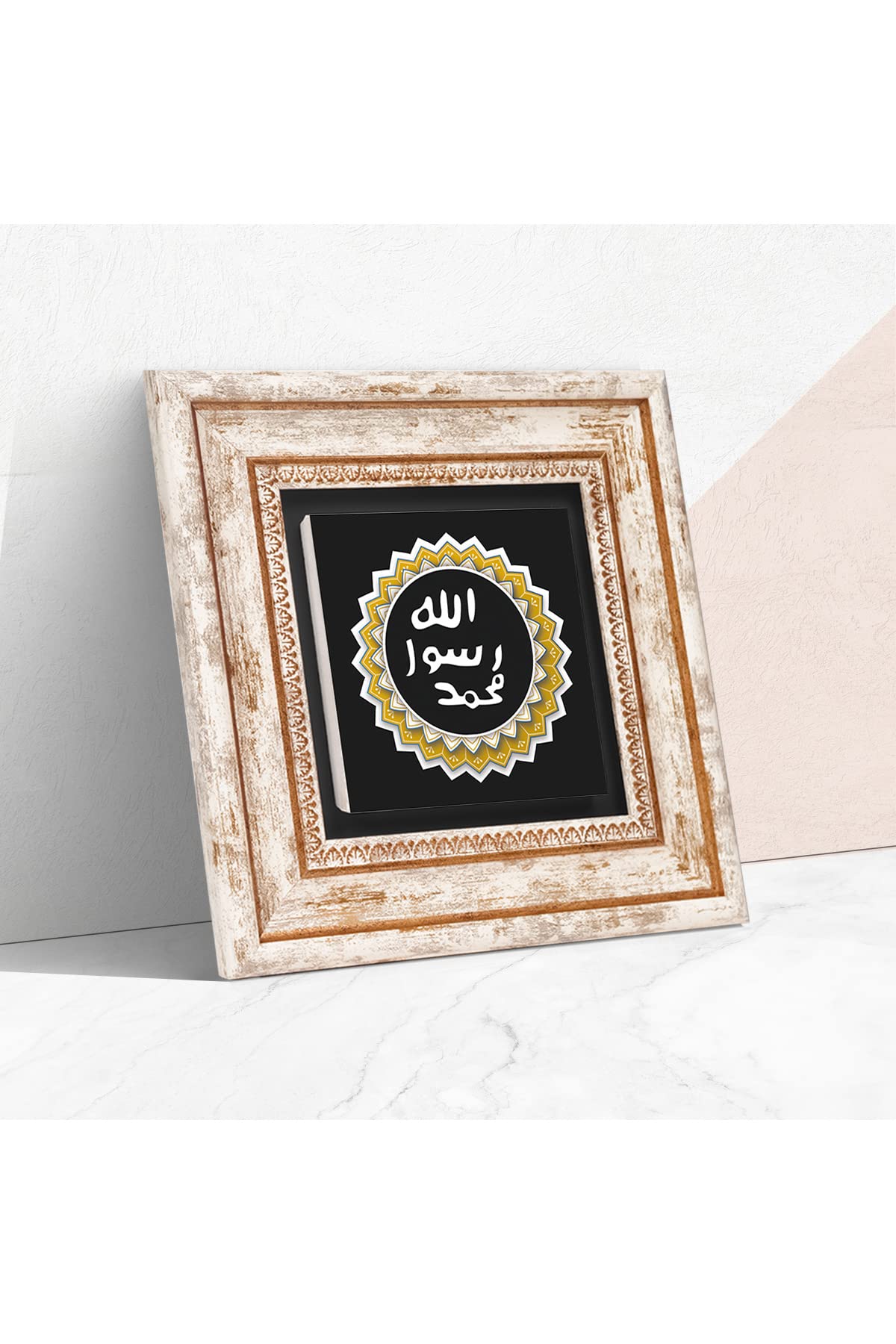 Pinecone Stone Mührü Şerif Taş Duvar Tablosu - Çerçeveli Taş Tablo - Dekoratif Duvar Sanatı - Modern Ev ve Ofis Duvar Dekoru T1-55