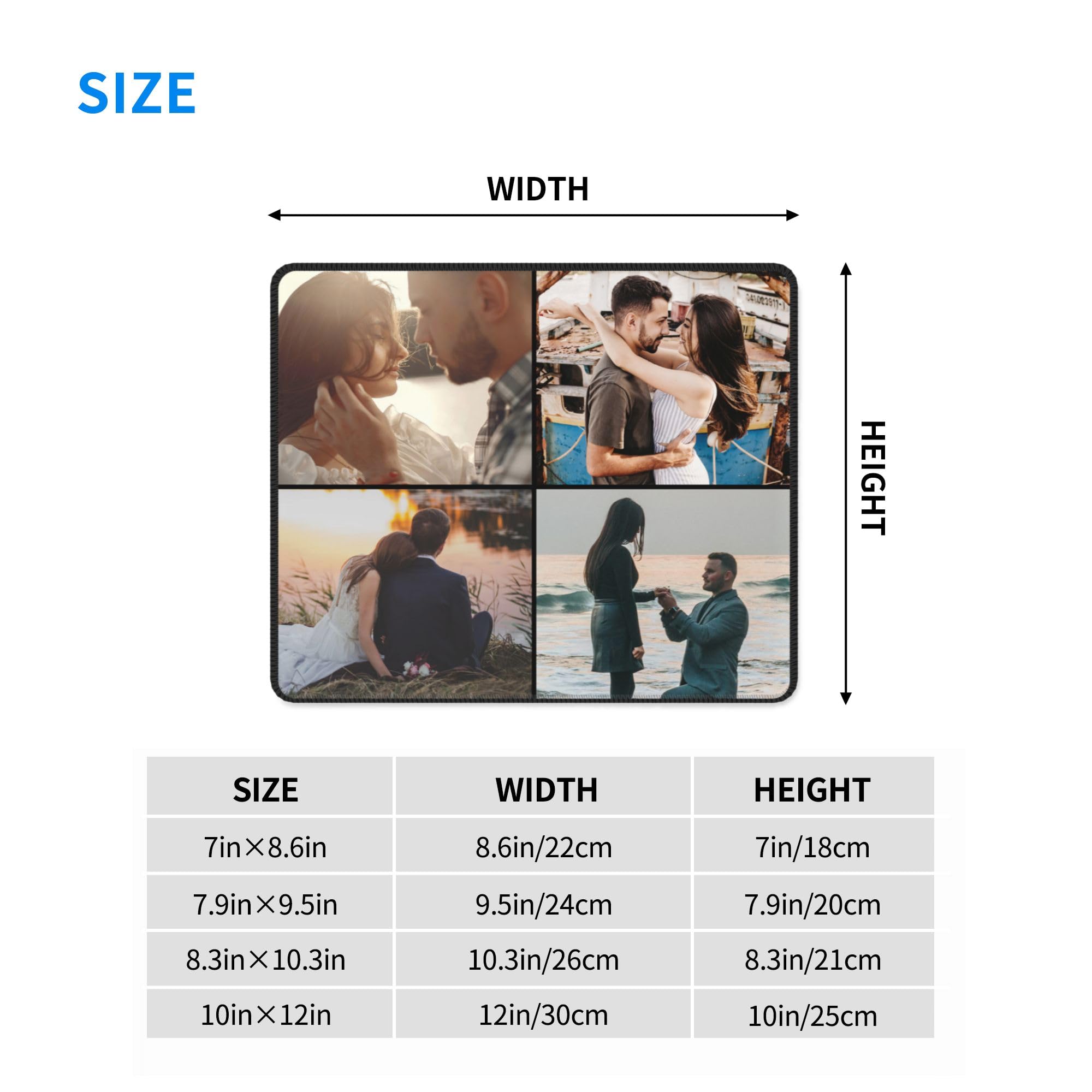 Personalized Collage Mouse Pad Photo 300x250mm(11.8 X 9.8 In),Personalized Mouse Mat With Photo/Text, Customized Mouse Pad. Personalized Gaming Mouse Pad Gifts For Mom Mum Mothers Day Birthday
