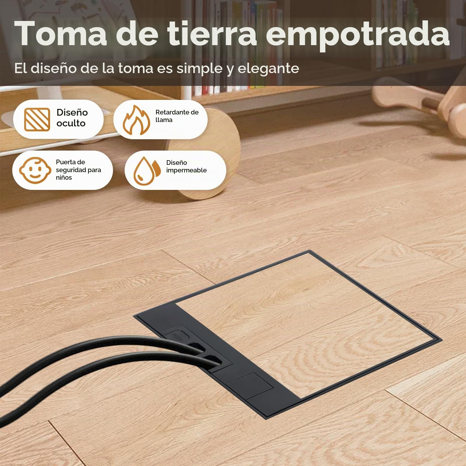 Enchufe empotrado invisible en el suelo, enchufe de acero inoxidable, enchufe de suelo multiusos, 2AC + 1USB-A+1USB-C+1CAT6, enchufes empotrables con tapa para oficina, hogar, aula, resistente al agua