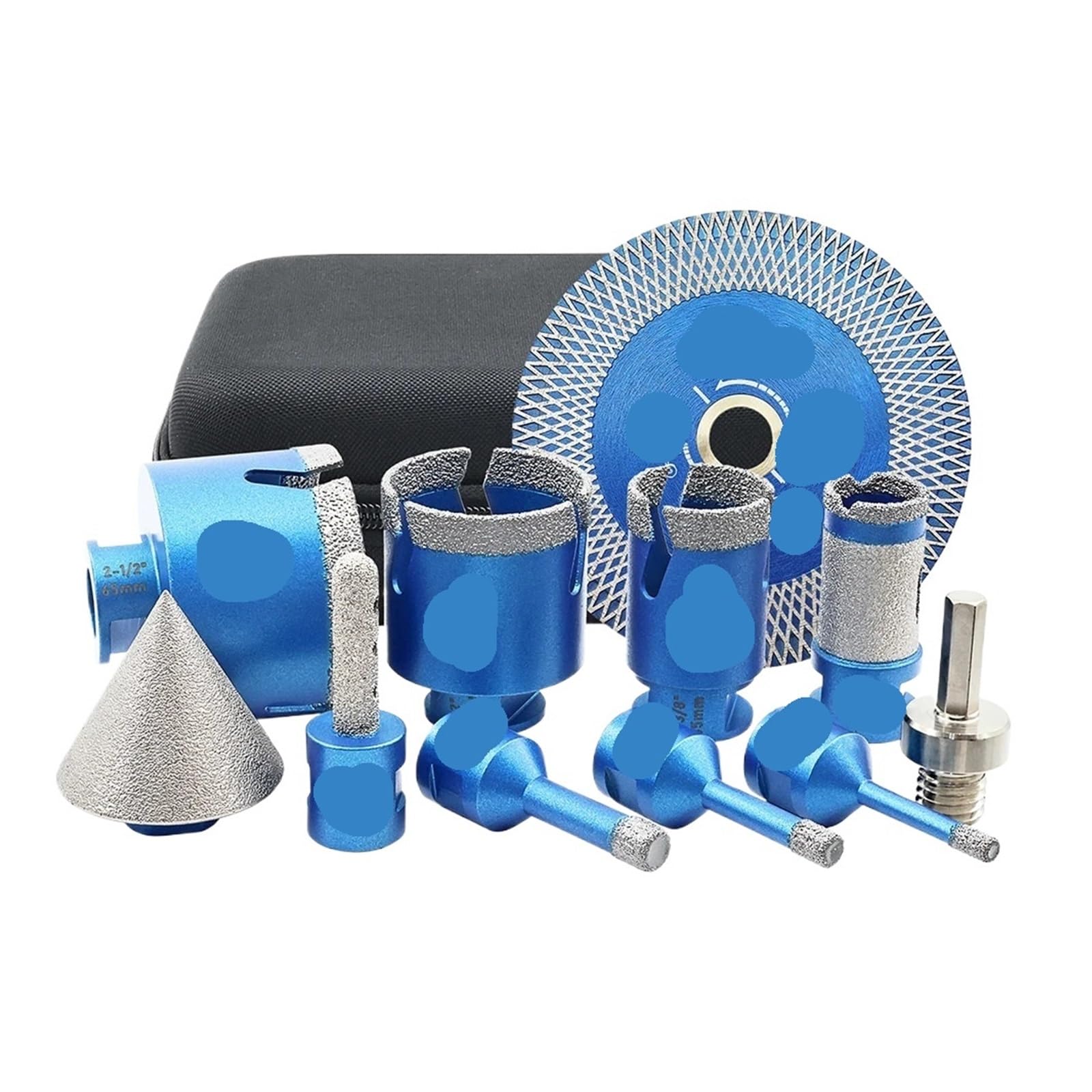 Set Di Punte Diamantate Da 11 Pezzi, Kit Di Seghe A Tazza 58-11, Punte For Fresatura Smussate, Adattatore For Disco Da Taglio Da 125 Mm, Piastrelle, Marmo, Granito, Scatola EVA