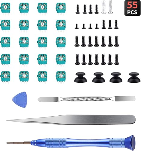 kit for PS5 Controller,2.3K Potentiometer 20 Set and Thumbstick Cap Replacement for PS5 Analog Joystick,Trim Pot Resistance Thumbstick for PS5