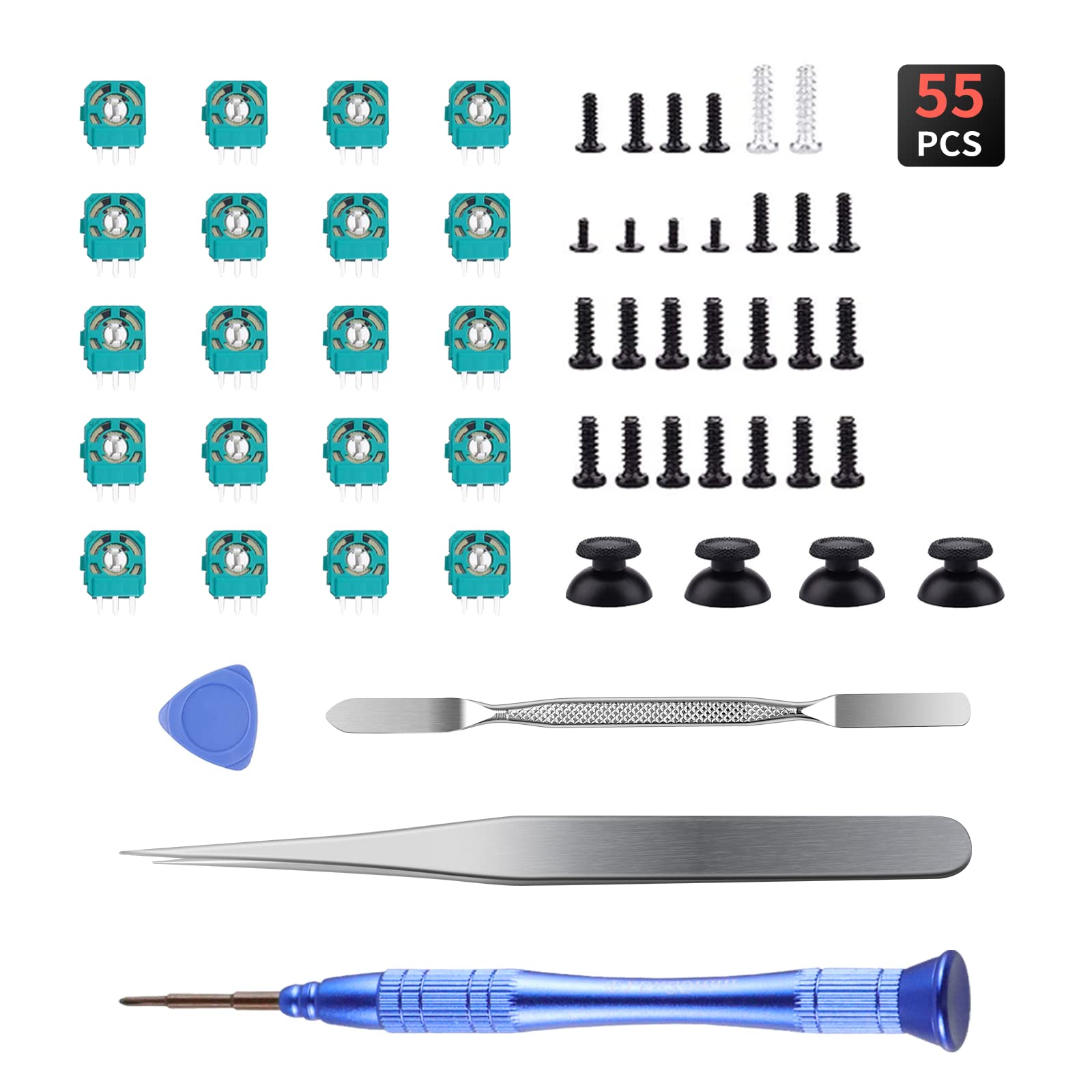 Repair Kit for P5 Controller 2 3K Potentiometer 20 Set and Thumbstick Cap Replacement for P5 Analog Joystick