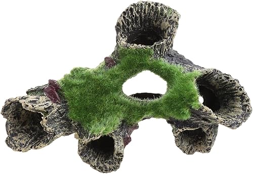 Accesorios de paisaje de pecera, decoraciones de acuario, resina, árbol de musgo, adorno de acuario, casa de peces escondite cueva