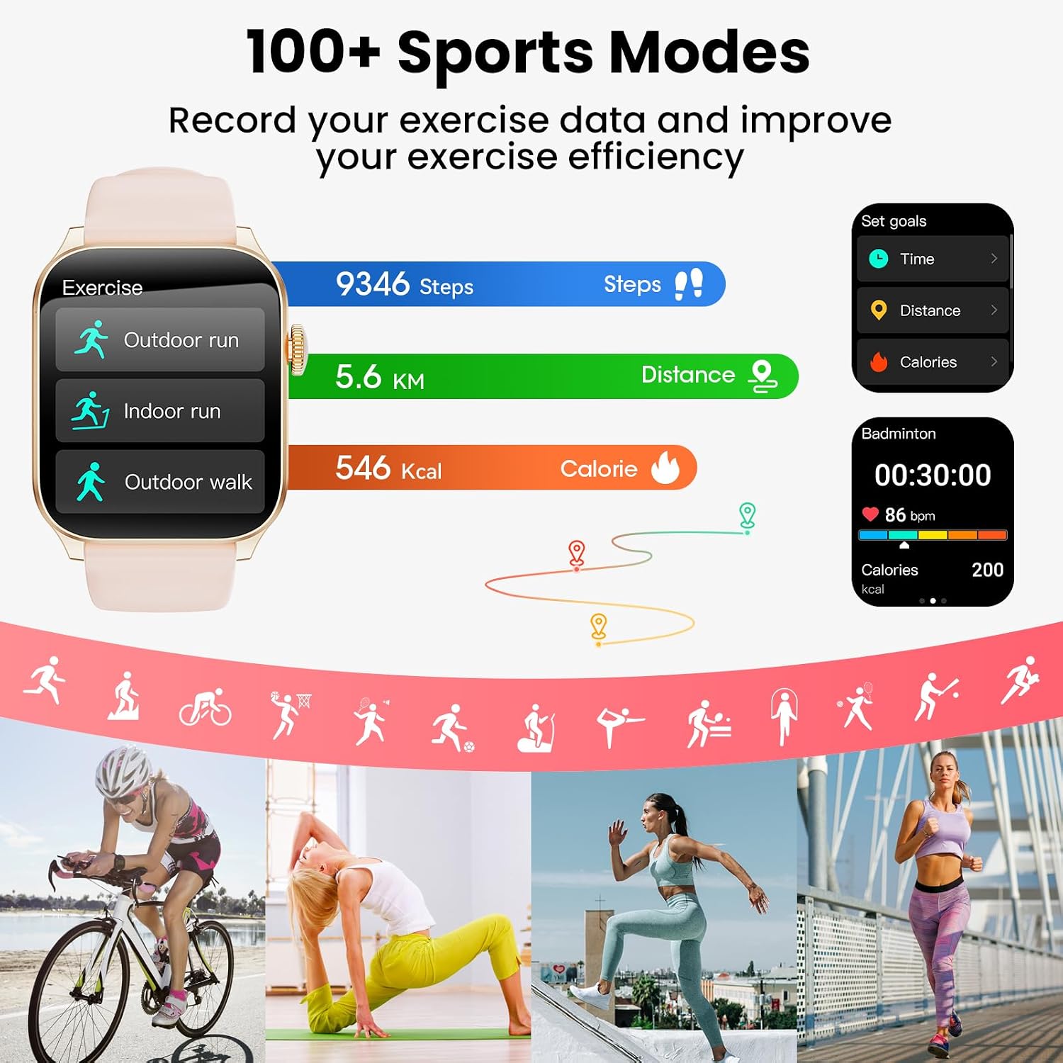 Smart Watches for Men Women, 1.91" HD Curve Screen Smartwatch (Answer/Make Call), Activity Fitness Tracker with Heart Rate Sleep Monitor Pedometer, 100+ Sport Modes, Smart Watch for Android iPhone