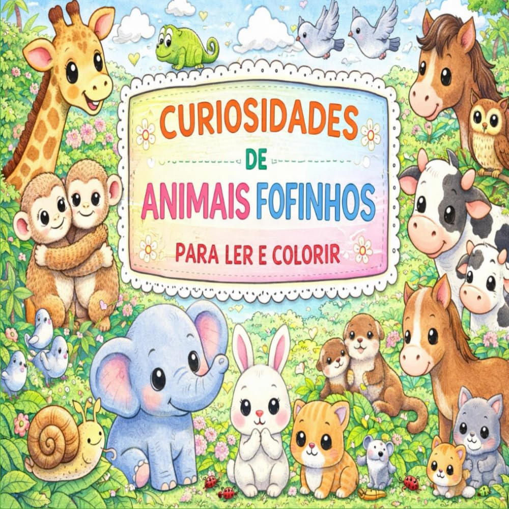 CURIOSIDADES DE ANIMAIS FOFINHOS PARA LER E COLORIR: Pinte, explore e conheça tudo sobre os animais mais fofinhos de todo o mundo.
