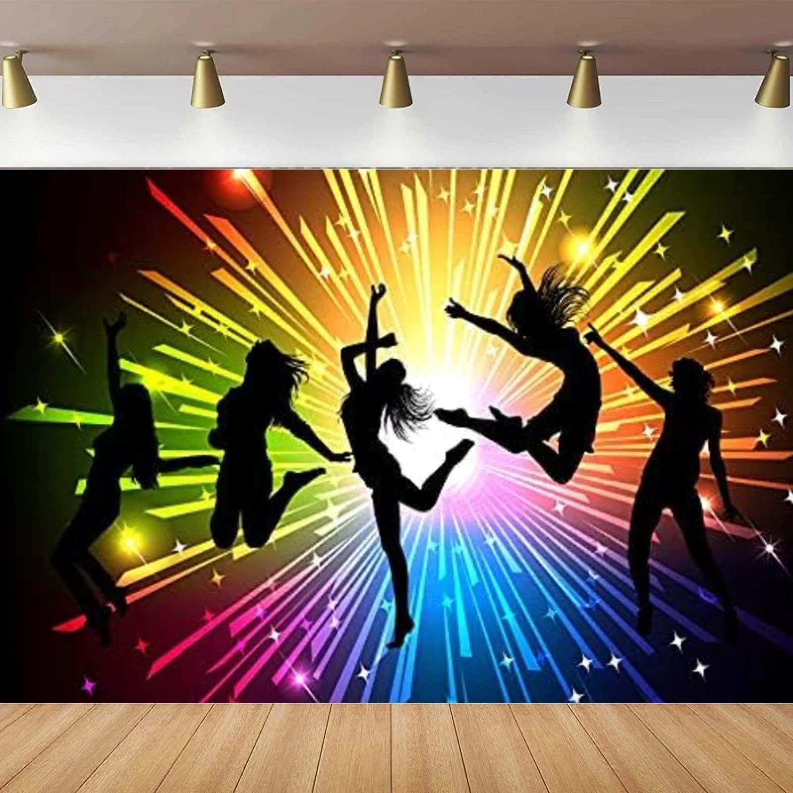 Concerto Danza Fotografia Sfondo Palcoscenico di lusso Riflettori Notturni Musica Discoteca Sala da ballo Poster Festa di compleanno Sfondo