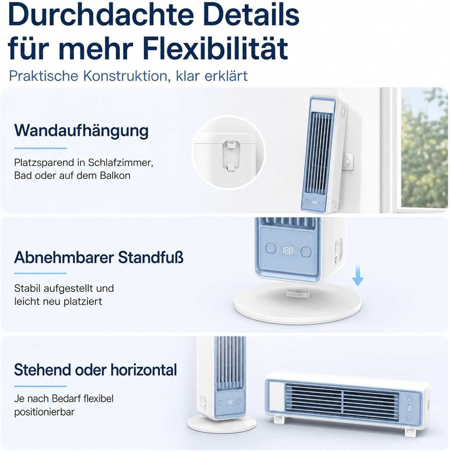 AirZuma klimaanlage,Kühlt mit CoolCore™, sparsamster Stromverbrauch, Akku, bladeless & leise (2 PCS)