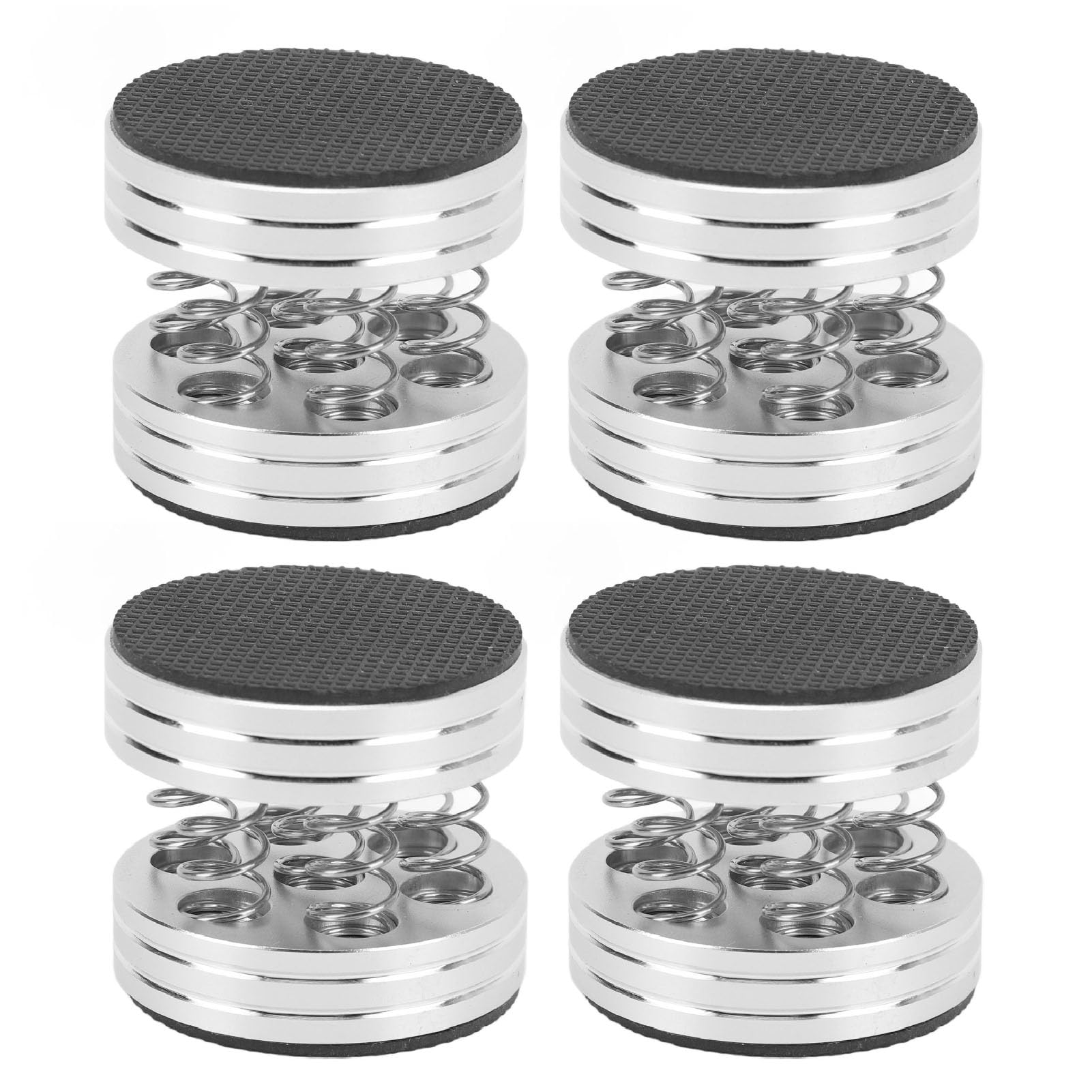 Cryfokt Piedini Isolanti per Altoparlanti Design Ammortizzante per Amplificatore Giradischi Subwoofer Set di 4 Resistenti Gomme in Lega di Alluminio (SILVER)