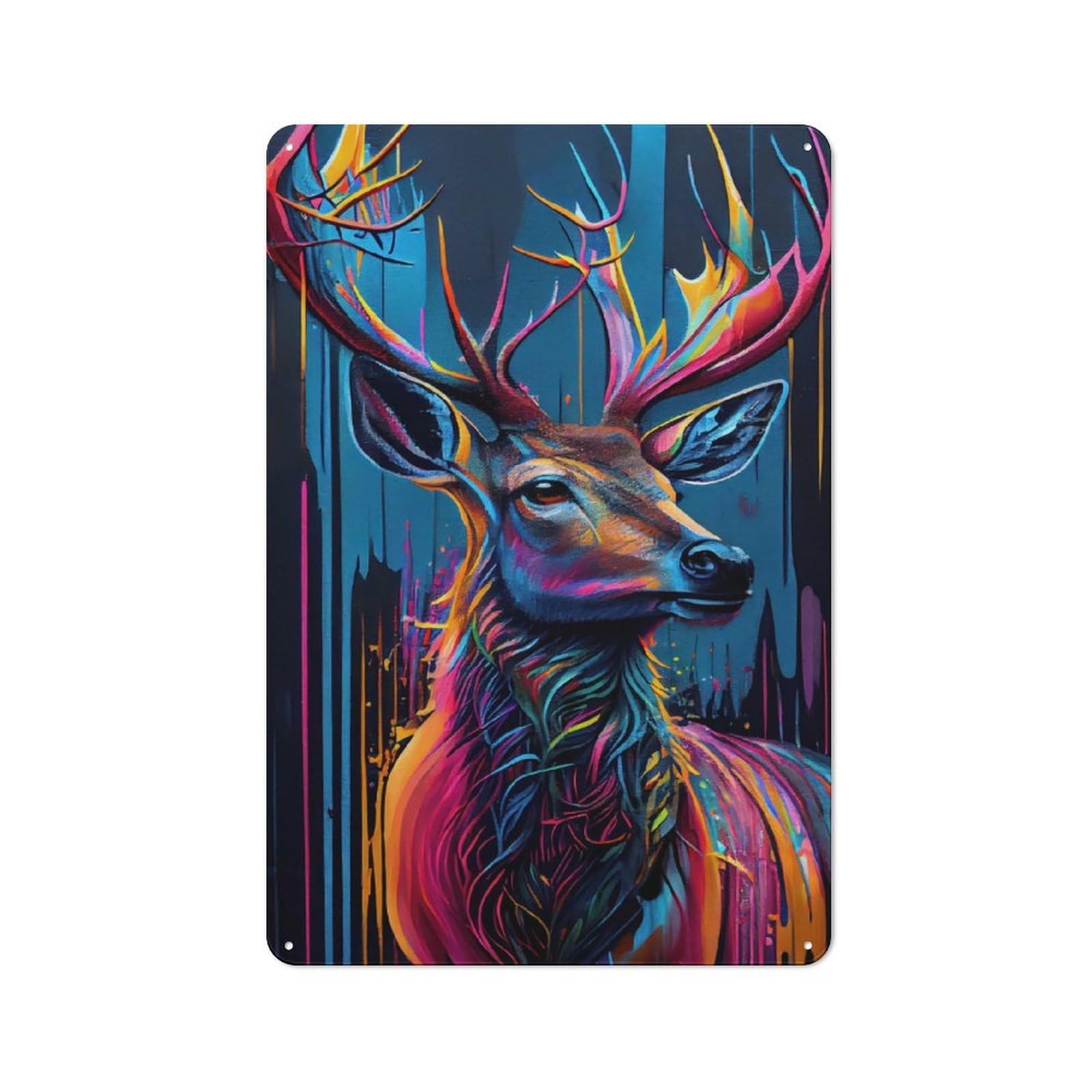 Retro Metal Sign 30x20cm Featuring The Majestic Deer, Home Bar Decor for Pub, Home Bar, Shed Or Man Cave