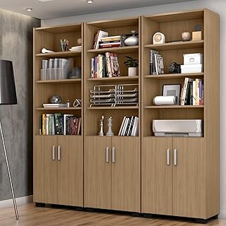 Armário para Escritório Multiuso Aberto Estante Livreiro Office 6 Portas Espresso Móveis Freijó